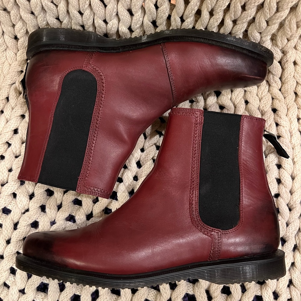Dr. Martens Zillow Antique Temperley Cherry Red Boots. Women’s Size 11